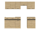 Junona Line kjøkkensett - Bernstein Eik - 230 cm